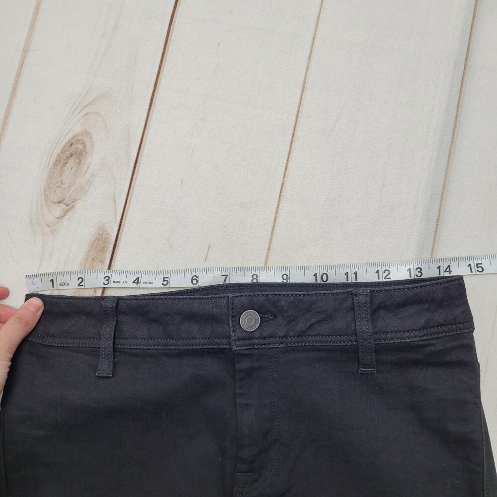 Burberry Brit black leather panel skinny jeans equestrian moto - Picture 5 of 10